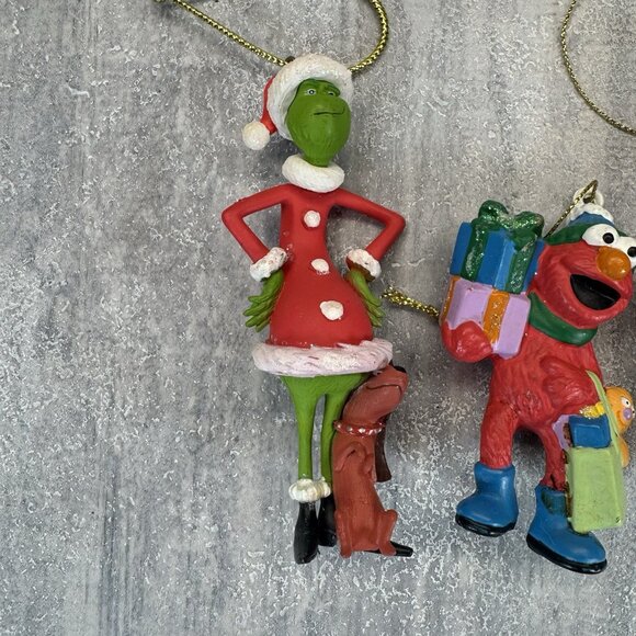 Kurt Adler Sesame Street Cookie Monster Elmo Christmas Ornaments Plus Grinch - Picture 2 of 9